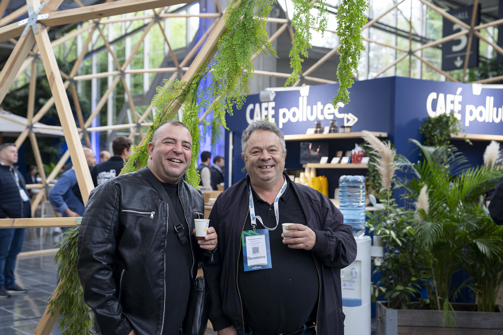 Images from Pollutec showing the Cafe, the Work and Chill Zones and the concierge team Pollutec