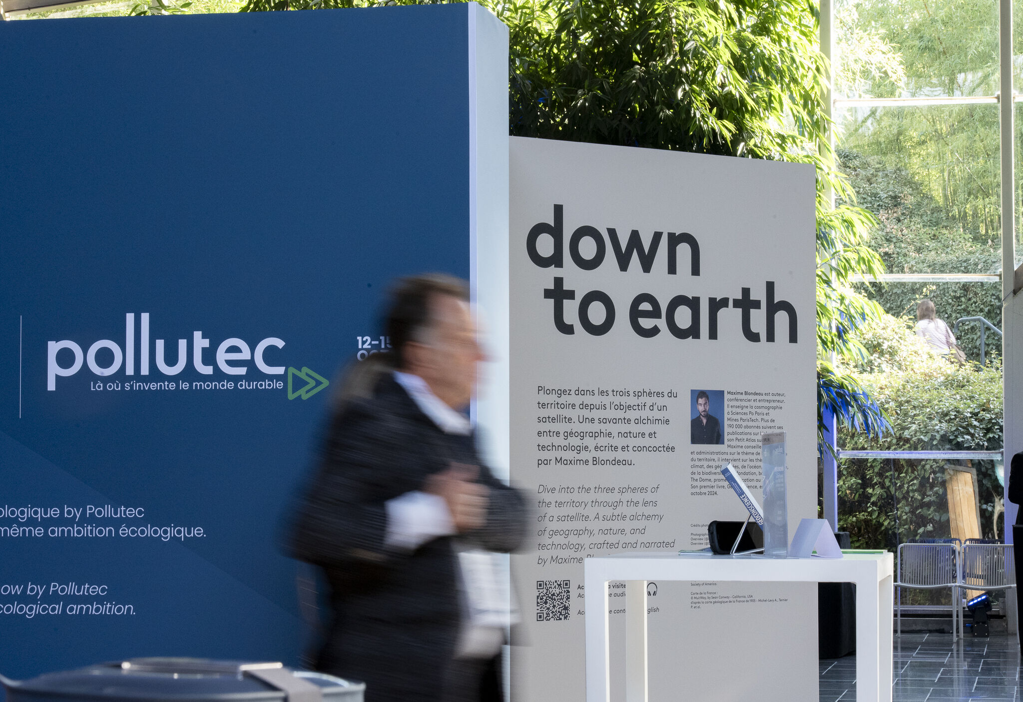 Images from Pollutec showing the Cafe, the Work and Chill Zones and the concierge team Pollutec