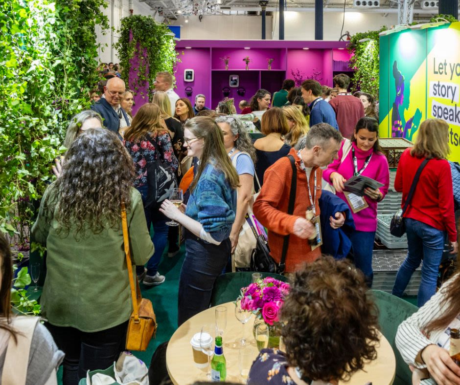 People networking at an exhibtion