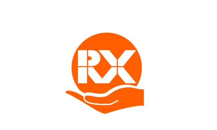 Hand holding the RX logo